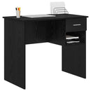 vidaXL Asztal fiókkal polcokkal Fekete tölgy 90 x 49 x 75 cm Faanyag