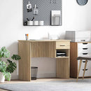 vidaXL Asztal fiókkal polcokkal Sonoma tölgy 90 x 49 x 75 cm Faanyag
