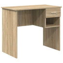 vidaXL Asztal fiókkal polcokkal Sonoma tölgy 90 x 49 x 75 cm Faanyag