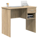 vidaXL Asztal fiókkal polcokkal Sonoma tölgy 90 x 49 x 75 cm Faanyag