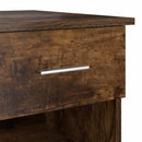 vidaXL Asztal fiókkal polcokkal Füstölt tölgy 90 x 49 x 75 cm Faanyag