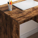 vidaXL Asztal fiókkal polcokkal Füstölt tölgy 90 x 49 x 75 cm Faanyag