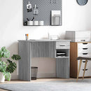 vidaXL Asztal fiókkal polcokkal Szürke Sonoma 90 x 49 x 75 cm Faanyag
