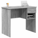 vidaXL Asztal fiókkal polcokkal Szürke Sonoma 90 x 49 x 75 cm Faanyag