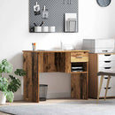 vidaXL Asztal fiókkal polcokkal Öreg fa 90 x 49 x 75 cm Faanyag