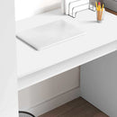 vidaXL Asztal polcokkal tárolóval Fehér 113 x 54 x 120 cm Faanyag
