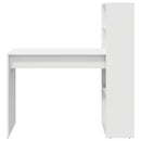 vidaXL Asztal polcokkal tárolóval Fehér 113 x 54 x 120 cm Faanyag