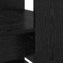 vidaXL Asztal polcokkal Fekete tölgy 113 x 54 x 120 cm Faanyag