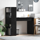 vidaXL Asztal polcokkal Fekete tölgy 113 x 54 x 120 cm Faanyag