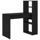 vidaXL Asztal polcokkal Fekete tölgy 113 x 54 x 120 cm Faanyag