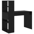 vidaXL Asztal polcokkal Fekete tölgy 113 x 54 x 120 cm Faanyag