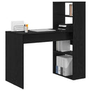 vidaXL Asztal polcokkal Fekete tölgy 113 x 54 x 120 cm Faanyag