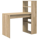 vidaXL Asztal polcokkal Sonoma tölgy 113 x 54 x 120 cm Faanyag
