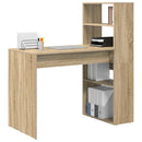 vidaXL Asztal polcokkal Sonoma tölgy 113 x 54 x 120 cm Faanyag