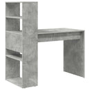 vidaXL Asztal polcokkal Beton Szürke 113 x 54 x 120 cm Faanyag