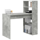 vidaXL Asztal polcokkal Beton Szürke 113 x 54 x 120 cm Faanyag