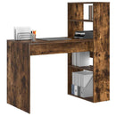 vidaXL Asztal polcokkal Füstölt tölgy 113 x 54 x 120 cm Faanyag
