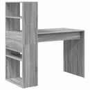 vidaXL Asztal polcokkal Szürke Sonoma 113 x 54 x 120 cm Faanyag