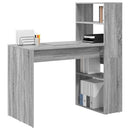 vidaXL Asztal polcokkal Szürke Sonoma 113 x 54 x 120 cm Faanyag