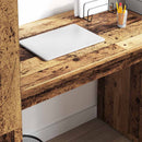 vidaXL Asztal polcokkal tárolóval Öreg fa 113 x 54 x 120 cm Faanyag