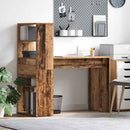 vidaXL Asztal polcokkal tárolóval Öreg fa 113 x 54 x 120 cm Faanyag
