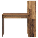 vidaXL Asztal polcokkal tárolóval Öreg fa 113 x 54 x 120 cm Faanyag
