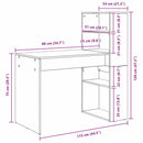 vidaXL Asztal polcokkal tárolóval Öreg fa 113 x 54 x 120 cm Faanyag