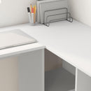 vidaXL Asztal polcokkal tárolóval Fehér 142 x 102 x 73 cm Faanyag