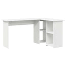 vidaXL Asztal polcokkal tárolóval Fehér 142 x 102 x 73 cm Faanyag