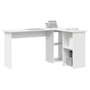 vidaXL Asztal polcokkal tárolóval Fehér 142 x 102 x 73 cm Faanyag