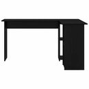 vidaXL Asztal polcokkal Fekete tölgy 142 x 102 x 73 cm Faanyag