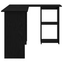 vidaXL Asztal polcokkal Fekete tölgy 142 x 102 x 73 cm Faanyag