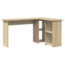 vidaXL Asztal polcokkal Sonoma tölgy 142 x 102 x 73 cm Faanyag