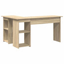 vidaXL Asztal polcokkal Sonoma tölgy 142 x 102 x 73 cm Faanyag