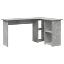 vidaXL Asztal polcokkal Beton Szürke 142 x 102 x 73 cm Faanyag