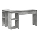 vidaXL Asztal polcokkal Beton Szürke 142 x 102 x 73 cm Faanyag