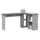 vidaXL Asztal polcokkal Beton Szürke 142 x 102 x 73 cm Faanyag