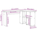vidaXL Asztal polcokkal Füstölt tölgy 142 x 102 x 73 cm Faanyag