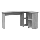 vidaXL Asztal polcokkal Szürke Sonoma 142 x 102 x 73 cm Faanyag