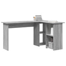 vidaXL Asztal polcokkal Szürke Sonoma 142 x 102 x 73 cm Faanyag