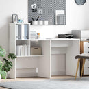 vidaXL Asztal polcokkal tárolóval Fehér 131,5 x 50 x 106,5 cm Faanyag
