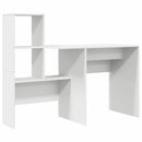 vidaXL Asztal polcokkal tárolóval Fehér 131,5 x 50 x 106,5 cm Faanyag
