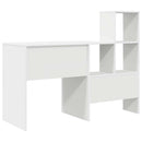 vidaXL Asztal polcokkal tárolóval Fehér 131,5 x 50 x 106,5 cm Faanyag