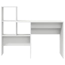 vidaXL Asztal polcokkal tárolóval Fehér 131,5 x 50 x 106,5 cm Faanyag