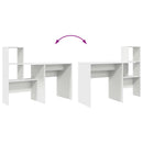vidaXL Asztal polcokkal tárolóval Fehér 131,5 x 50 x 106,5 cm Faanyag