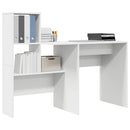 vidaXL Asztal polcokkal tárolóval Fehér 131,5 x 50 x 106,5 cm Faanyag