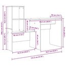 vidaXL Asztal polcokkal tárolóval Fehér 131,5 x 50 x 106,5 cm Faanyag