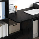 vidaXL Asztal polcokkal Fekete tölgy 131,5 x 50 x 106,5 cm Faanyag
