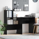 vidaXL Asztal polcokkal Fekete tölgy 131,5 x 50 x 106,5 cm Faanyag