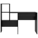 vidaXL Asztal polcokkal Fekete tölgy 131,5 x 50 x 106,5 cm Faanyag